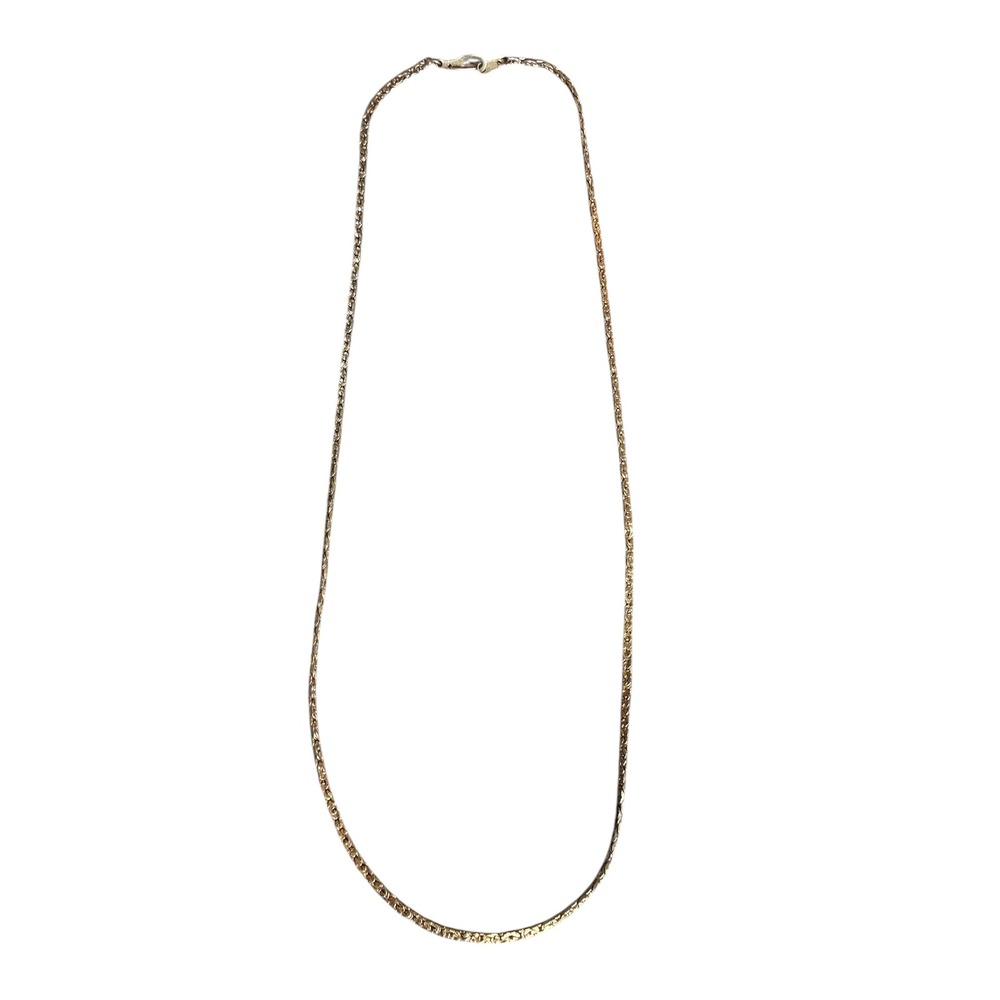 Vintage 14KGP Gold Plated Link chain Necklace 20" Textured Hook clasp